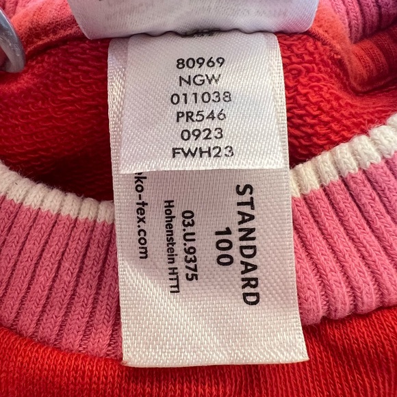 Hanna Andersson Long Sleeve French Terry Dress Red with Pink 3T - Picture 9 of 9